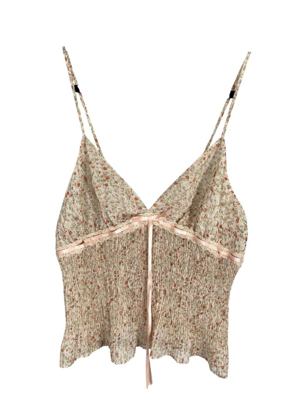 Colorful Babydoll Floral Cami Pink Y2K‎ M Dainty Cottage Festival Feminine 80s
